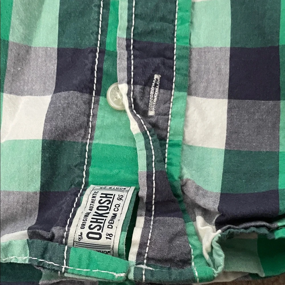 OshKosh Button Down Cotton Plaid Buffalo Check 7 Kids Shirt